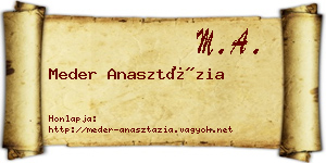 Meder Anasztázia névjegykártya
